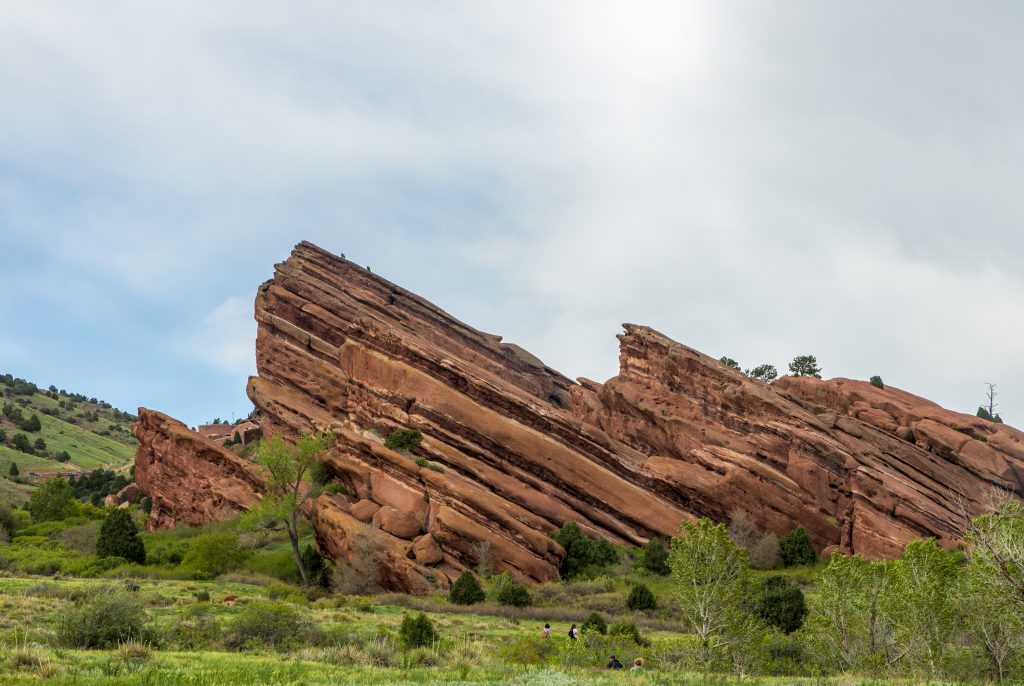 Scenic spring landscape in Red Rocks Park near the town of Morrison, Colorado